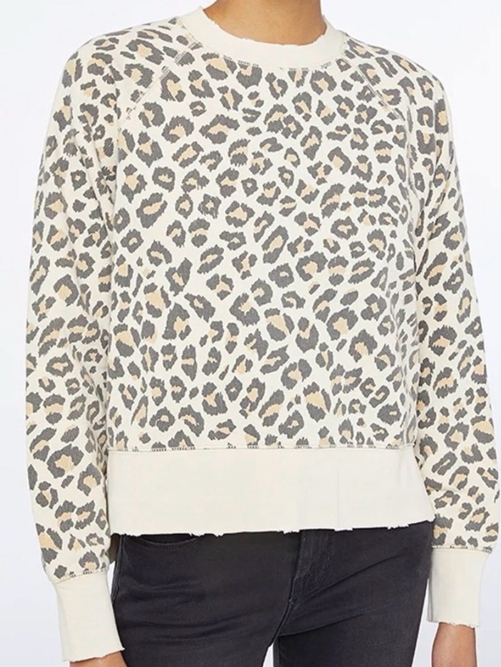 Frame Animal Print Cheatah Leopard “Caramel Multi” Cotton Sweatshirt Large